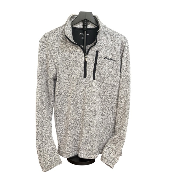 Eddie Bauer Heathered Gray Half-Zip Women’s Small Fleece Soft & Warm Unisex - Picture 3 of 8